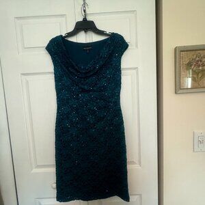 Petite, lace and sequin cocktail/evening dress